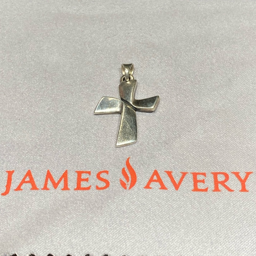 James Avery Retired Ribbon Cut Cross Pendant